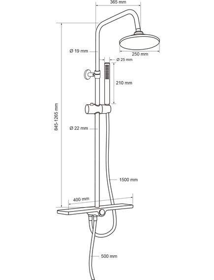 Купить Душевая стойка Aquanet Pragmatic R AF430-70-R-C, с полочкой (af430-70-r-c) по цене 9990 руб., в Санкт-Петебруге в интернет магазине 100-Систем, а также дургие товары AQUANET из раздела Душевые гарнитуры и Душевые стойки, системы, панели, гарнитуры