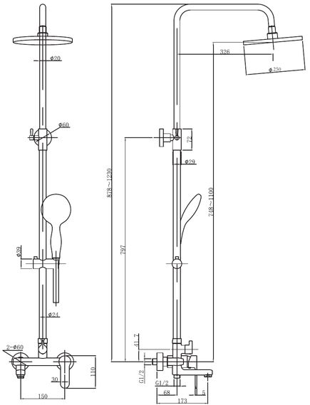 Купить Душевая стойка Aquanet Passion R3 AF300-72-R-B (af300-72-r-b) по цене 25290 руб., в Санкт-Петебруге в интернет магазине 100-Систем, а также дургие товары AQUANET из раздела Душевые стойки и Душевые стойки, системы, панели, гарнитуры