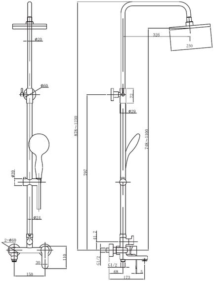 Купить Душевая стойка Aquanet Passion S3 AF300-72-S-B (af300-72-s-b) по цене 25290 руб., в Санкт-Петебруге в интернет магазине 100-Систем, а также дургие товары AQUANET из раздела Душевые стойки и Душевые стойки, системы, панели, гарнитуры