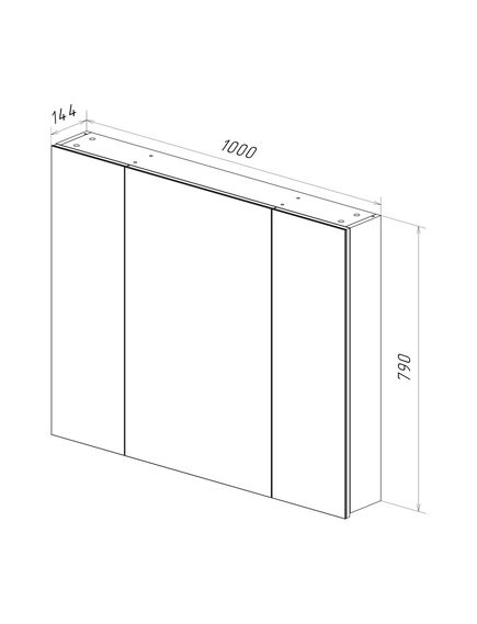 Купить Шкаф зеркальный Lemark UNIVERSAL 100х80 см 3-х дверный, цвет корпуса: Белый глянец (lm100zs-u) по цене 19940 руб., в Санкт-Петебруге в интернет магазине 100-Систем, а также дургие товары LEMARK из раздела Зеркальные шкафы для ванной и Мебель для ванной комнаты