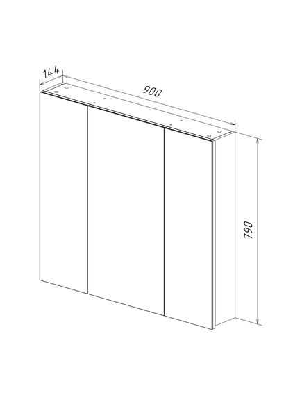 Купить Шкаф зеркальный Lemark UNIVERSAL 90х80 см 3-х дверный, цвет корпуса: Белый глянец (lm90zs-u) по цене 18760 руб., в Санкт-Петебруге в интернет магазине 100-Систем, а также дургие товары LEMARK из раздела Зеркальные шкафы для ванной и Мебель для ванной комнаты