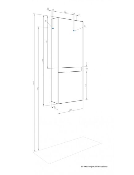 Купить Шкаф-колонна Форест Туманный серый (1a278603fr4d0) по цене 10990 руб., в Санкт-Петебруге в интернет магазине 100-Систем, а также дургие товары AQUATON из раздела Пеналы и Пеналы, комоды, шкафы