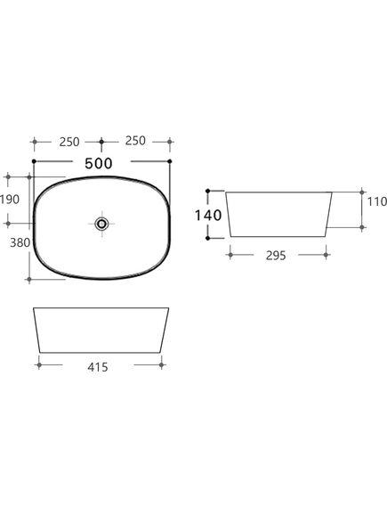 Купить Раковина Aquanet Fine-1-MB 50 черный матовый (fine-1-mb) по цене 11390 руб., в Санкт-Петебруге в интернет магазине 100-Систем, а также дургие товары AQUANET из раздела Накладные раковины и Раковины и пьедесталы