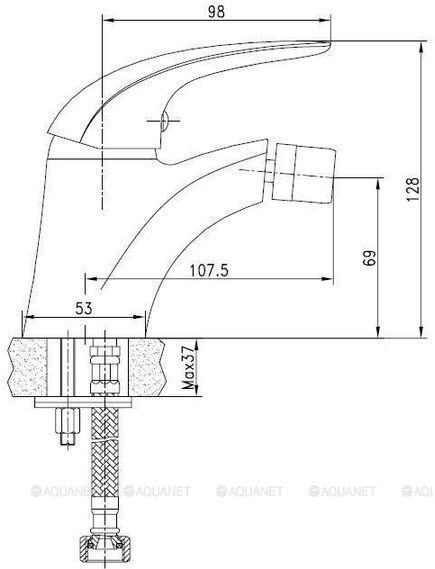 Купить Смеситель для биде COBRA без донного клапана, хром  (sd90364) по цене 2990 руб., в Санкт-Петебруге в интернет магазине 100-Систем, а также дургие товары AQUANET из раздела Смесители для биде и Смесители