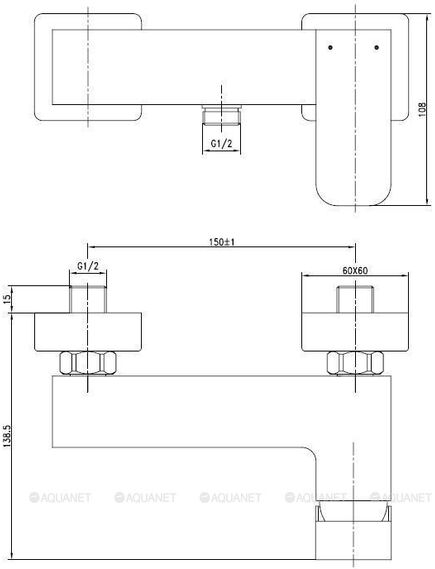 Купить Смеситель CUBIC для душа, хром (sd90447) по цене 4980 руб., в Санкт-Петебруге в интернет магазине 100-Систем, а также дургие товары AQUANET из раздела Смесители для душа без излива и Смесители для ванны и душа