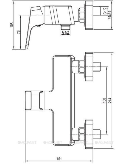 Купить Смеситель Aquanet Gotic для душа, хром  (af440-30с) по цене 6990 руб., в Санкт-Петебруге в интернет магазине 100-Систем, а также дургие товары AQUANET из раздела Смесители для душа без излива и Смесители для ванны и душа