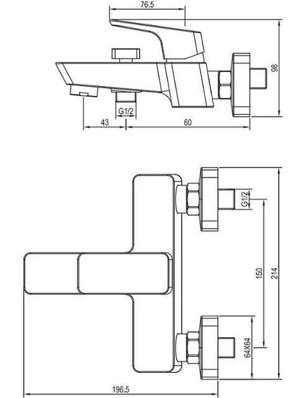 Купить Смеситель для ванны с душем Aquanet Gotic AF440-20B (af440-20b) по цене 8792 руб., в Санкт-Петебруге в интернет магазине 100-Систем, а также дургие товары AQUANET из раздела Смесители с коротким изливом и Смесители для ванны и душа