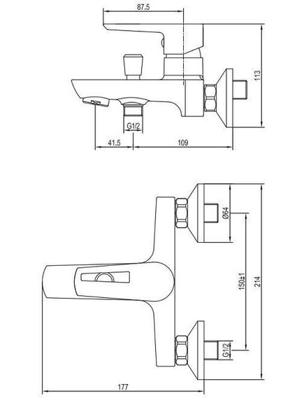 Купить Смеситель для ванны с душем Aquanet Logic AF320-20С (af320-20с) по цене 4490 руб., в Санкт-Петебруге в интернет магазине 100-Систем, а также дургие товары AQUANET из раздела Смесители с коротким изливом и Смесители для ванны и душа