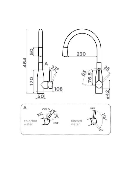 Купить Смеситель Yatomi-2-Plus GB-BL латунь/графит/черный (4994498) по цене 36888 руб., в Санкт-Петебруге в интернет магазине 100-Систем, а также дургие товары Omoikiri из раздела Смесители с подключением фильтра и Смесители для кухни