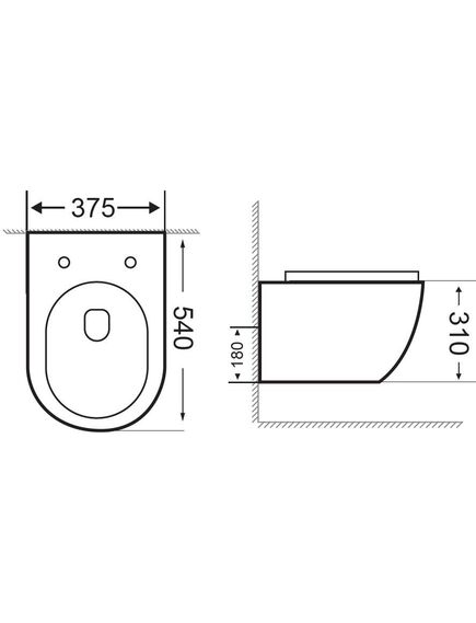 Купить Унитаз подвесной Aquanet Rimless Cetus-BW BL-102N-WHT (cetus-bw) по цене 22533.5 руб., в Санкт-Петебруге в интернет магазине 100-Систем, а также дургие товары AQUANET из раздела Унитазы подвесные и Унитазы