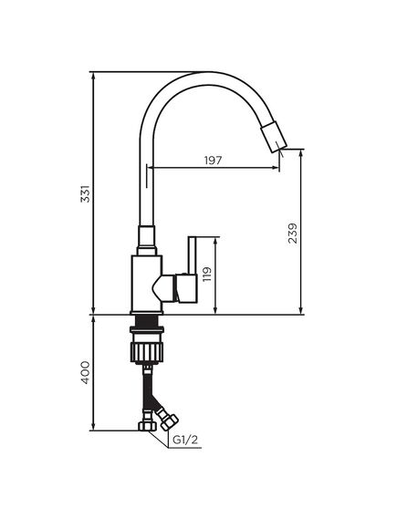 Купить D3007622 Logic кухонный смеситель с гибким изливом, черный (d3007622) по цене 6690 руб., в Санкт-Петебруге в интернет магазине 100-Систем, а также дургие товары Dorff из раздела Рычажные смесители и Смесители для кухни