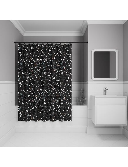 Купить Штора для ванной, 200x180 см, Полиэстер, черный, IDDIS, BT02P18i11 (bt02p18i11) по цене 1190 руб., в Санкт-Петебруге в интернет магазине 100-Систем, а также дургие товары IDDIS из раздела Шторки для ванной и Карнизы Шторки Коврики