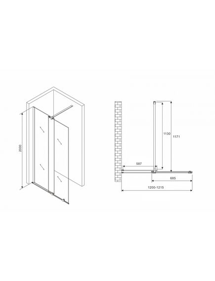 Купить Душевая перегородка ABBER Komfort AG09120B (ag09120b) по цене 34020 руб., в Санкт-Петебруге в интернет магазине 100-Систем, а также дургие товары ABBER из раздела Душевые перегородки и Душевые двери, перегородки