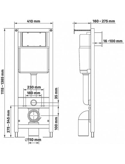 Купить Комплект BERGES: инсталляция АТОМ Line кнопка матовый хром, унитаз FLOE S Rimless 51 см, сидение дюропласт Floe S Slim SO, микролифт, быстросъём (043347) по цене 30300 руб., в Санкт-Петебруге в интернет магазине 100-Систем, а также дургие товары BERGES из раздела Готовые решения и Инсталляции