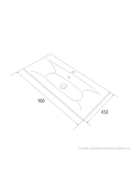 Купить Умывальник мебельный, 90 cм, 002, IDDIS, 0029000i28 (0029000i28) по цене 5380 руб., в Санкт-Петебруге в интернет магазине 100-Систем, а также дургие товары IDDIS из раздела Встраиваемые раковины и Раковины и пьедесталы