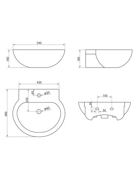 Купить Раковина BelBagno SABRINA BB122L (bb122l) по цене 6920 руб., в Санкт-Петебруге в интернет магазине 100-Систем, а также дургие товары BelBagno из раздела Подвесные раковины и Раковины и пьедесталы