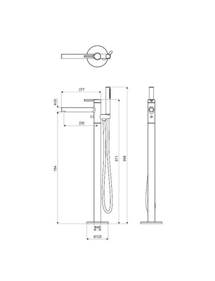 Купить Excellent Pi AREX.1255WH Смеситель для ванны, белый (arex.1255wh) по цене 106575 руб., в Санкт-Петебруге в интернет магазине 100-Систем, а также дургие товары EXCELLENT из раздела Напольные смесители для ванны, раковины и Смесители для ванны и душа