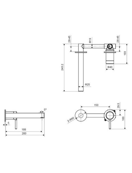 Купить Excellent Pi AREX.1214WH Смеситель для раковины, белый (arex.1214wh) по цене 22785 руб., в Санкт-Петебруге в интернет магазине 100-Систем, а также дургие товары EXCELLENT из раздела Встраиваемые настенные смесители для раковины и Смесители для раковины