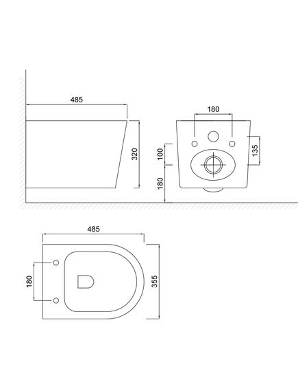 Купить Унитаз подвесной RAY, 206-RAY11 (206-ray11) по цене 13500 руб., в Санкт-Петебруге в интернет магазине 100-Систем, а также дургие товары Wesnaart из раздела Унитазы подвесные и Унитазы