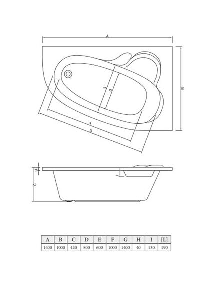 Купить Ванна акриловая ATLANT,асимметричная,1400*1000мм , правая , без каркаса/опоры (бел) (cba00101r) по цене 42390 руб., в Санкт-Петебруге в интернет магазине 100-Систем, а также дургие товары C-Bath из раздела Акриловые ванны и Ванны
