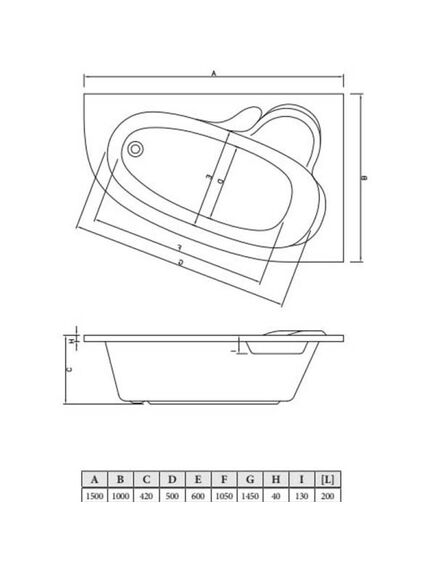 Купить Ванна акриловая ATLANT,асимметричная,1500*1000мм , правая , без каркаса/опоры (бел) (cba00102r) по цене 44730 руб., в Санкт-Петебруге в интернет магазине 100-Систем, а также дургие товары C-Bath из раздела Акриловые ванны и Ванны