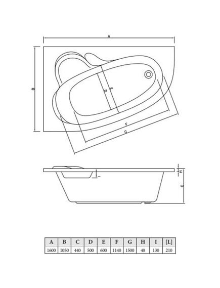 Купить Ванна акриловая ATLANT,асимметричная,1600*1050мм , левая , без каркаса/опоры (бел) (cba00103l) по цене 46620 руб., в Санкт-Петебруге в интернет магазине 100-Систем, а также дургие товары C-Bath из раздела Акриловые ванны и Ванны