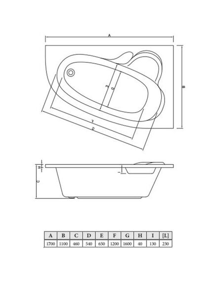 Купить Ванна акриловая ATLANT,асимметричная,1700*1100мм , правая , без каркаса/опоры (бел) (cba00104r) по цене 54180 руб., в Санкт-Петебруге в интернет магазине 100-Систем, а также дургие товары C-Bath из раздела Акриловые ванны и Ванны
