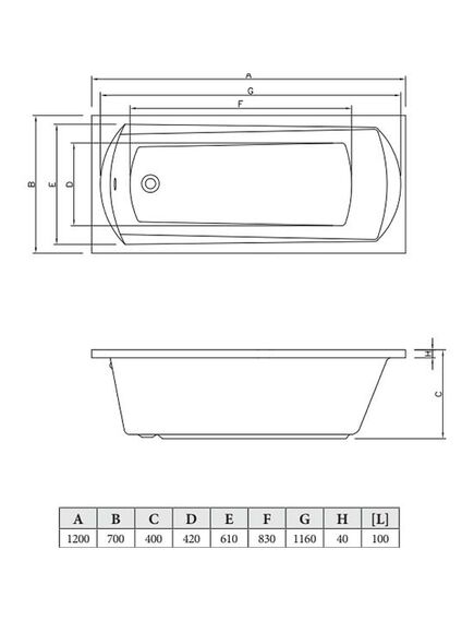 Купить Ванна акриловая CLIO 1200x700мм , прямоугольная , без каркаса (бел) (cbq003001) по цене 21960 руб., в Санкт-Петебруге в интернет магазине 100-Систем, а также дургие товары C-Bath из раздела Акриловые ванны и Ванны