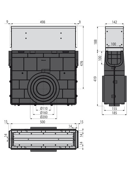 Купить ALCA PLAST Пескоуловитель для дренажного каналаAVZ101-R123 с щелевой симметричной надставкой из оцинкованной ст (avz101r-r124r) по цене 47403.91 руб., в Санкт-Петебруге в интернет магазине 100-Систем, а также дургие товары AlcaPlast из раздела Комплектующие и Душевые лотки и душевые трапы