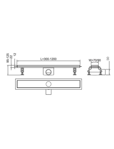 Купить Душевой лоток RGW Shower Drain SDR-01-Q 21210180-02 с решеткой под плитку (21210180-02) по цене 12124.12 руб., в Санкт-Петебруге в интернет магазине 100-Систем, а также дургие товары RGW из раздела Лотки и Душевые лотки и душевые трапы