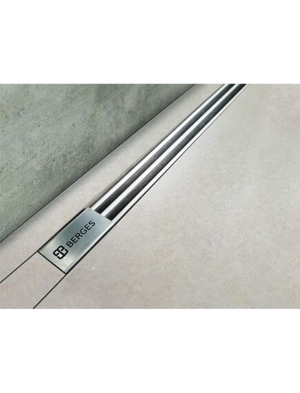 Купить Желоб BERGES водосток SUPER Slim 1000, матовый хром, S-сифон D50 H60 боковой (090155) по цене 25990 руб., в Санкт-Петебруге в интернет магазине 100-Систем, а также дургие товары BERGES из раздела Лотки и Душевые лотки и душевые трапы