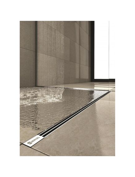Купить Желоб BERGES водосток SUPER Slim 1000, матовый хром, S-сифон D50 H60 боковой (090155) по цене 25990 руб., в Санкт-Петебруге в интернет магазине 100-Систем, а также дургие товары BERGES из раздела Лотки и Душевые лотки и душевые трапы