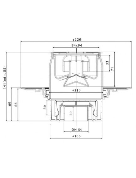 Купить Трап Confluo Standard 10х10 Dry Ceramic Vertical  (13000112) по цене 6600 руб., в Санкт-Петебруге в интернет магазине 100-Систем, а также дургие товары Pestan из раздела Трапы и Душевые лотки и душевые трапы