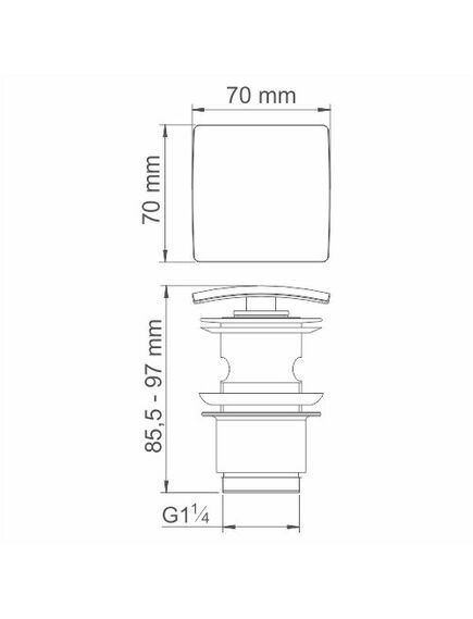 Купить A105 Донный клапан Push-up (a105) по цене 3900 руб., в Санкт-Петебруге в интернет магазине 100-Систем, а также дургие товары WasserKRAFT из раздела Выпуски, донные клапаны и Сифоны