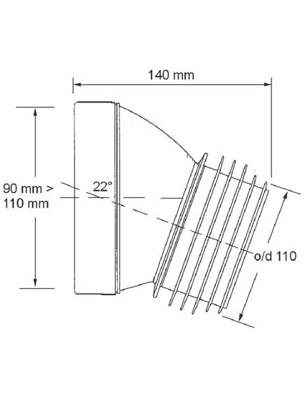 Купить Фановая труба D90-110мм, под углом 22* (mrwc17) по цене 1045.21 руб., в Санкт-Петебруге в интернет магазине 100-Систем, а также дургие товары McALPINE из раздела Трубчатые отводы и Отводы для унитазов