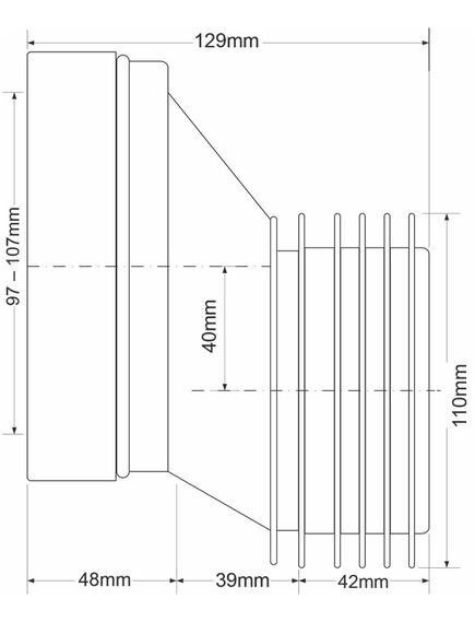 Купить Короткая фановая труба D90-110мм, смещением 40мм, с прокладкой MRWC5 (mrwc5) по цене 1085.85 руб., в Санкт-Петебруге в интернет магазине 100-Систем, а также дургие товары McALPINE из раздела Трубчатые отводы и Отводы для унитазов