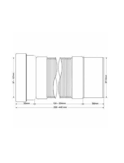 Купить Гофрированная раздвижная фановая труба D110 L230-440мм WC-F23P (mrwc-f23p) по цене 1648.46 руб., в Санкт-Петебруге в интернет магазине 100-Систем, а также дургие товары McALPINE из раздела Гофрированный отвод и Отводы для унитазов