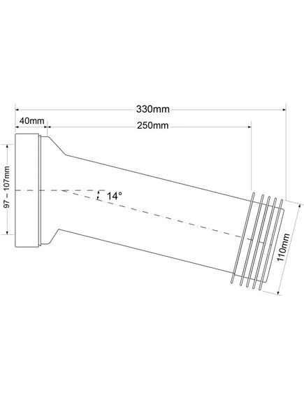 Купить Фановая труба (L350мм) под углом 14° с прокладкой; вход на 90-110мм, выход вставляется внутрь 4"/110мм трубы (mrwc9) по цене 1408.43 руб., в Санкт-Петебруге в интернет магазине 100-Систем, а также дургие товары McALPINE из раздела Трубчатые отводы и Отводы для унитазов