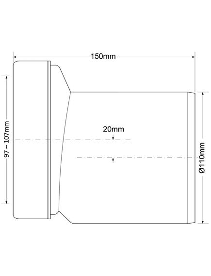 Купить Фановая труба (L160мм) с 20мм смещением; вход 90-110мм; выход гладкий Дн=110мм (mrwce-con4) по цене 684.53 руб., в Санкт-Петебруге в интернет магазине 100-Систем, а также дургие товары McALPINE из раздела Трубчатые отводы и Отводы для унитазов