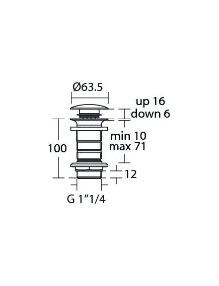 Купить Нажимной донный клапан для раковины Ideal Standard E1483XG (e1483xg) по цене 13638.26 руб., в Санкт-Петебруге в интернет магазине 100-Систем, а также дургие товары IDEAL STANDARD из раздела Выпуски, донные клапаны и Сифоны