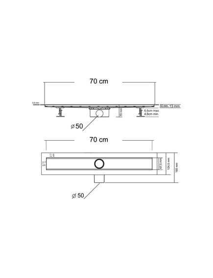 Купить Душевой лоток SAY OPTIMA 601.70.B.M.S.DUZ, 70 см, матовый черный, , шт (say.601.70.b.m.s.duz) по цене 10930 руб., в Санкт-Петебруге в интернет магазине 100-Систем, а также дургие товары Vincea из раздела Лотки и Душевые лотки и душевые трапы