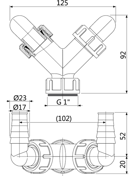 Купить ALCA PLAST Двойное колено G1"/ 17-23, арт. P148 (p148) по цене 958 руб., в Санкт-Петебруге в интернет магазине 100-Систем, а также дургие товары AlcaPlast из раздела Комплектующие и Сифоны