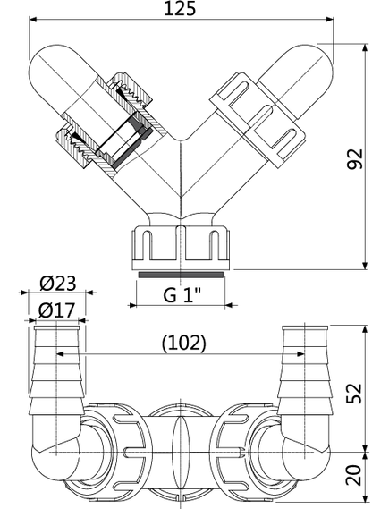 Купить ALCA PLAST Двойное колено G1"/ 17-23 с обратным клапвном, арт. P148Z (p148z) по цене 1480 руб., в Санкт-Петебруге в интернет магазине 100-Систем, а также дургие товары AlcaPlast из раздела Комплектующие и Сифоны