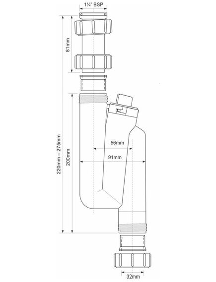 Купить Сифон трубный S-образный (1 1/4'x32мм) без выпуска; вертикальный компрессионный выход Ду=32мм (mrw3) по цене 1005.84 руб., в Санкт-Петебруге в интернет магазине 100-Систем, а также дургие товары McALPINE из раздела Сифоны для моек и Сифоны