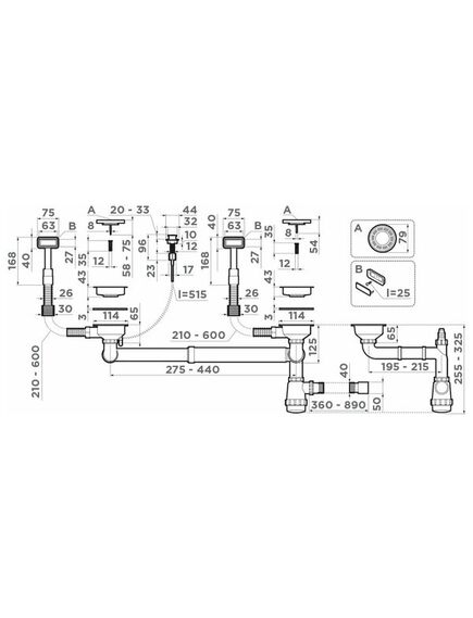 Купить Сифон для кухонной мойки Omoikiri WK-2-A-IN 4956484 нержавеющая сталь (4956484) по цене 8888 руб., в Санкт-Петебруге в интернет магазине 100-Систем, а также дургие товары Omoikiri из раздела Сифоны для моек и Сифоны