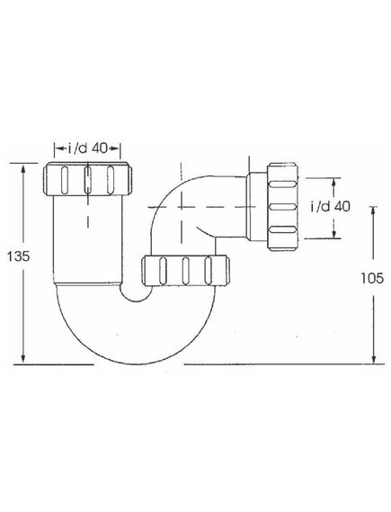 Купить Сифон трубный Р-образный (40ммх40мм) без выпуска и нерегулируемой высотой; выход компрессионный Ду=40мм (5255) по цене 643.89 руб., в Санкт-Петебруге в интернет магазине 100-Систем, а также дургие товары McALPINE из раздела Сифоны для моек и Сифоны