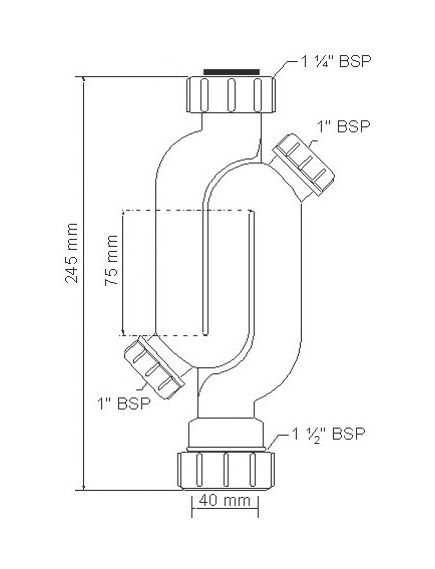 Купить Сифон трубный S-образный (1 1/4"х40мм) без выпуска; выход вертикальный и ориентированный по центру компрессионный Ду=40мм (5342) по цене 1165.86 руб., в Санкт-Петебруге в интернет магазине 100-Систем, а также дургие товары McALPINE из раздела Сифоны для моек и Сифоны