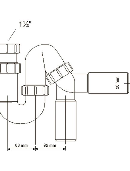 Купить Сифон трубный P/S-образный (1 1/2"х40мм) без выпуска с универсальной отводной трубой D40/50мм; выход Дн=40/50мм (mrsk12-50) по цене 986.79 руб., в Санкт-Петебруге в интернет магазине 100-Систем, а также дургие товары McALPINE из раздела Сифоны для моек и Сифоны