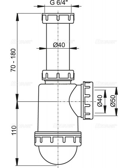 Купить Сифон для кухонной мойки Alcadrain A443-DN50/40 Белый (a443-dn50/40) по цене 589 руб., в Санкт-Петебруге в интернет магазине 100-Систем, а также дургие товары AlcaPlast из раздела Сифоны для моек и Сифоны