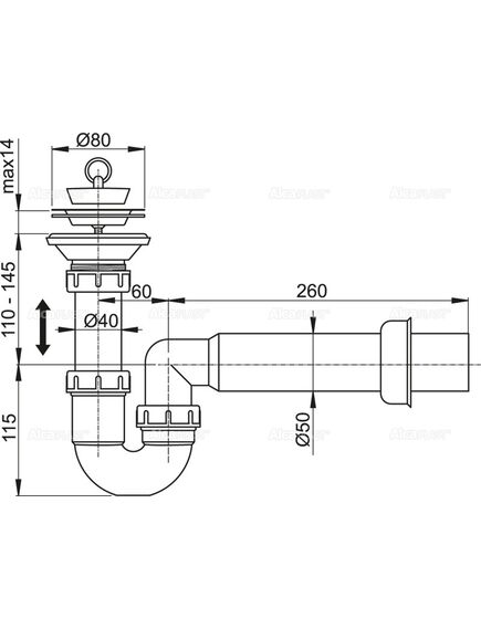 Купить Сифон для кухонной мойки Alcadrain A464-DN50 Белый (a464-dn50) по цене 1100 руб., в Санкт-Петебруге в интернет магазине 100-Систем, а также дургие товары AlcaPlast из раздела Сифоны для моек и Сифоны